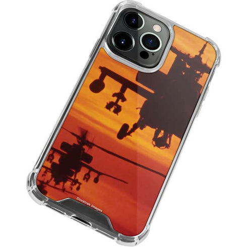 Four AH-64 Apache Helicopters iPhone 15 Pro Max Clear Case