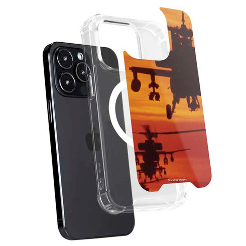 Four AH-64 Apache Helicopters iPhone 14 Pro Max MagSafe Case