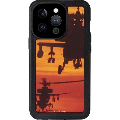 Four AH-64 Apache Helicopters iPhone 14 Pro Waterproof Case