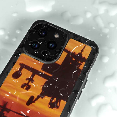 Four AH-64 Apache Helicopters iPhone 14 Pro Waterproof Case