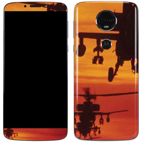 Four AH-64 Apache Helicopters Moto E5 Plus Skin