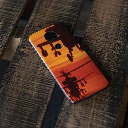 Four AH-64 Apache Helicopters Moto E5 Plus Skin