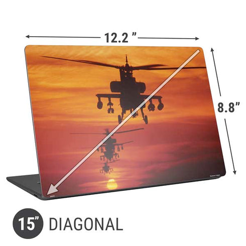 Four AH-64 Apache Helicopters Universal Laptop 15in (12.2 x 8.8in) Skin