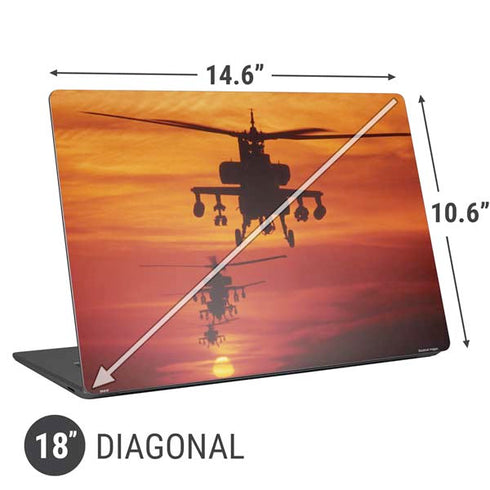 Four AH-64 Apache Helicopters Universal Laptop 18in (14.6 x 10.6in) Skin