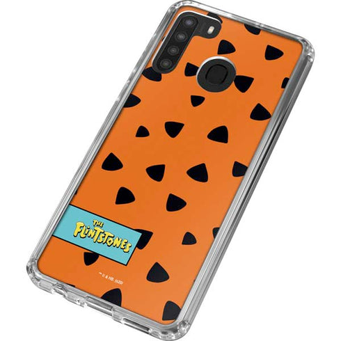 The Flinstones Fred Flintstone Outfit Pattern Galaxy A21 Clear Case