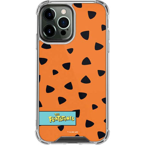 The Flinstones Fred Flintstone Outfit Pattern iPhone 14 Pro Max Clear Case
