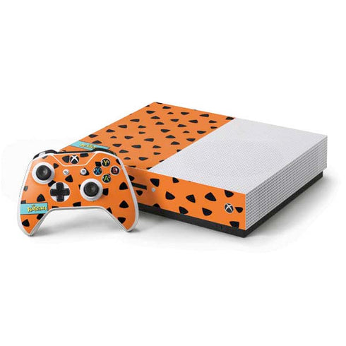 The Flinstones Fred Flintstone Outfit Pattern Xbox One S Console and Controller Bundle Skin