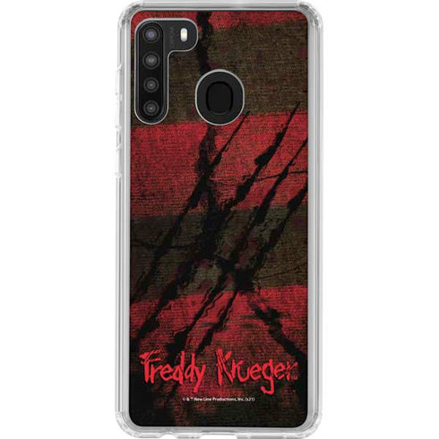 Nightmare on Elm Street Freddy Krueger Scratch Galaxy A21 Clear Case