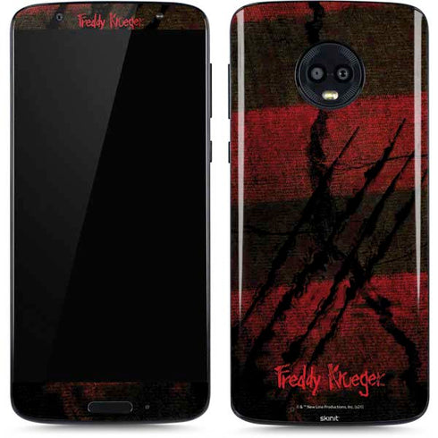 Nightmare on Elm Street Freddy Krueger Scratch Moto G6 Skin