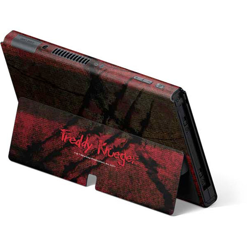 Nightmare on Elm Street Freddy Krueger Scratch Nintendo Switch OLED (2021) Skin