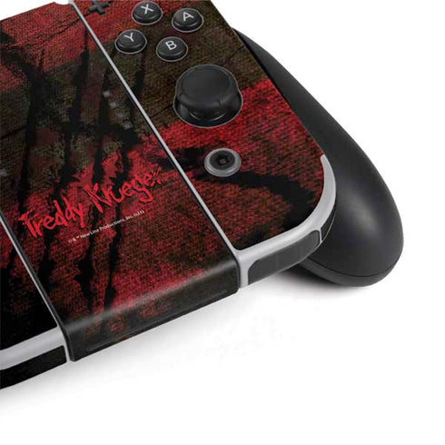 Nightmare on Elm Street Freddy Krueger Scratch Nintendo Switch OLED (2021) Skin
