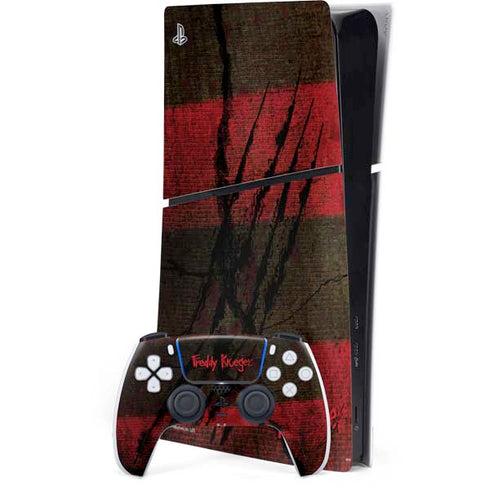 Nightmare on Elm Street Freddy Krueger Scratch PS5 Slim Digital Edition Console Skin