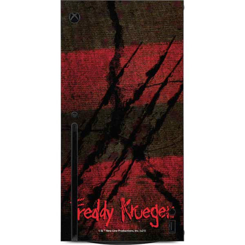 Nightmare on Elm Street Freddy Krueger Scratch Xbox Series X Console Skin