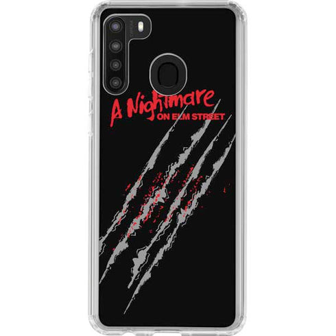 Nightmare on Elm Street Freddy Krueger Slash Galaxy A21 Clear Case
