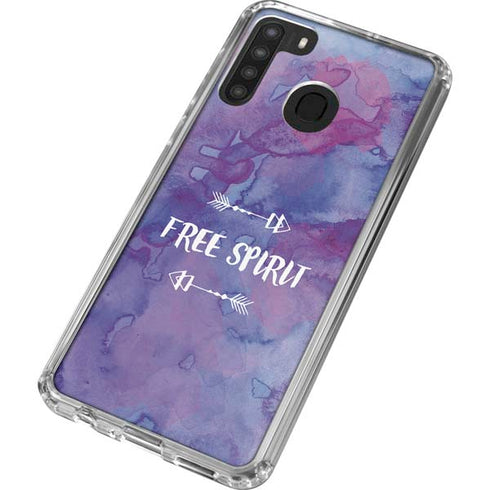 Free Spirit Galaxy A21 Clear Case