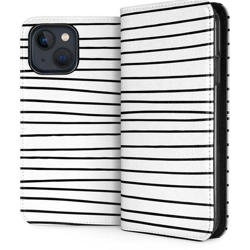 Freehand Stripes iPhone 15 Plus Folio Case