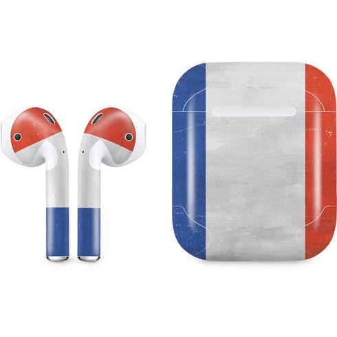 French Flag Distressed Apple AirPods Skin