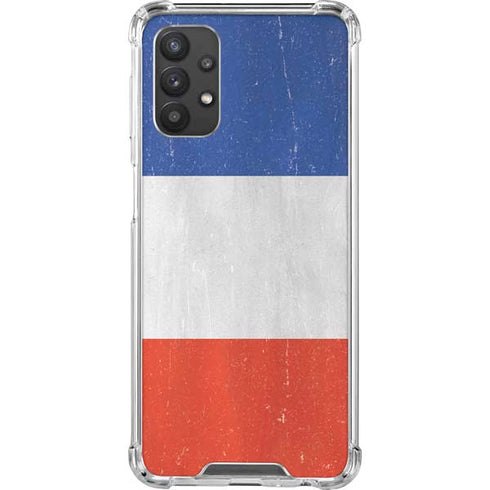 French Flag Distressed Galaxy A32 5G Clear Case
