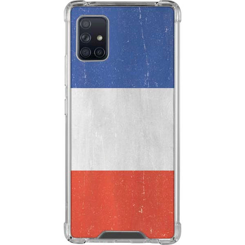 French Flag Distressed Galaxy A51 5G Clear Case