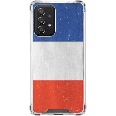 French Flag Distressed Galaxy A52 5G Clear Case