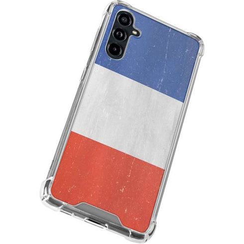 French Flag Distressed Galaxy A54 5G Clear Case
