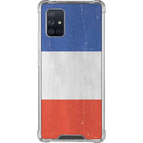 French Flag Distressed Galaxy A71 5G Clear Case