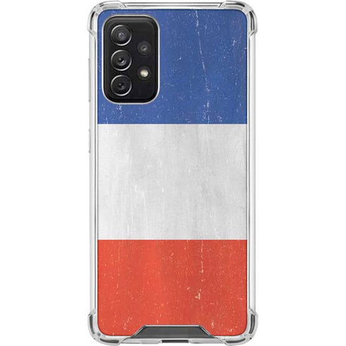 French Flag Distressed Galaxy A72 5G Clear Case