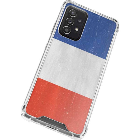 French Flag Distressed Galaxy A72 5G Clear Case