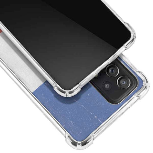 French Flag Distressed Galaxy A72 5G Clear Case