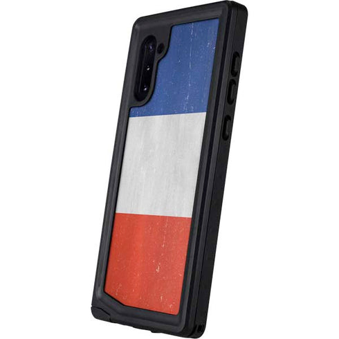 French Flag Distressed Galaxy Note 10 Waterproof Case