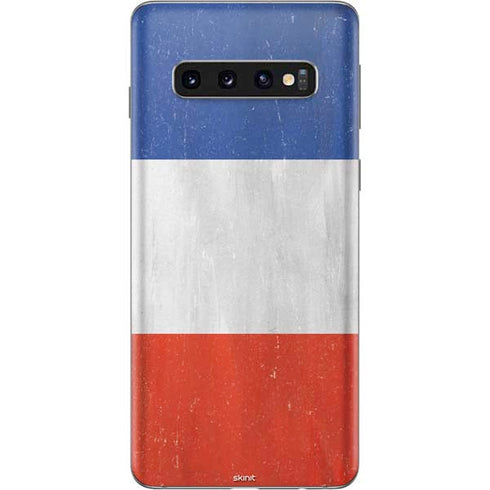 French Flag Distressed Galaxy S10 Skin