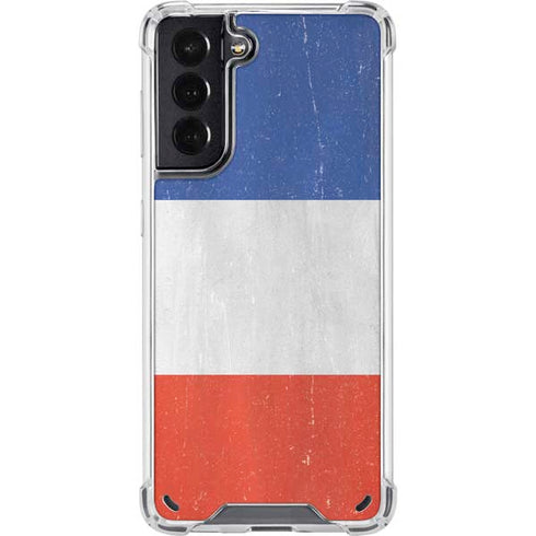 French Flag Distressed Galaxy S21 5G Clear Case
