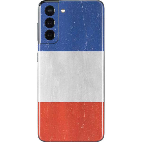 French Flag Distressed Galaxy S21 5G Skin