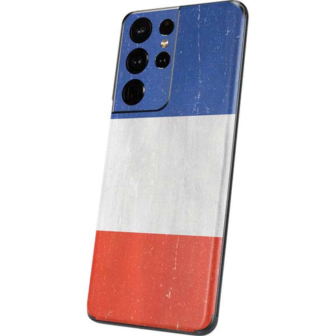 French Flag Distressed Galaxy S21 Ultra 5G Skin