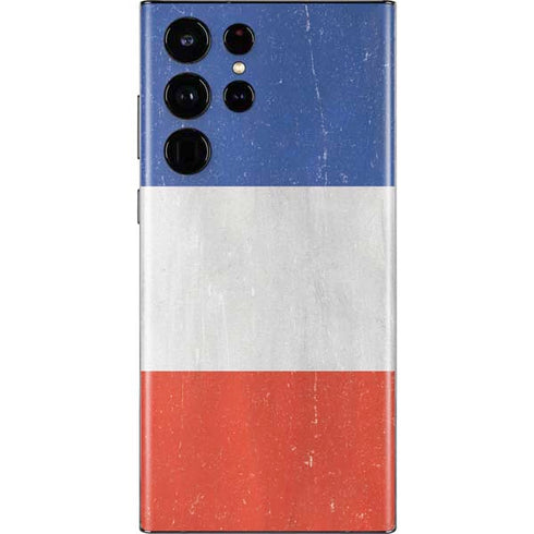 French Flag Distressed Galaxy S22 Ultra Skin