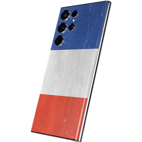 French Flag Distressed Galaxy S22 Ultra Skin