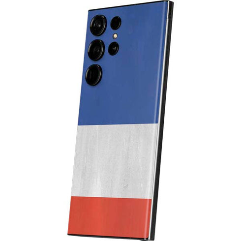 French Flag Distressed Galaxy S23 Ultra Skin