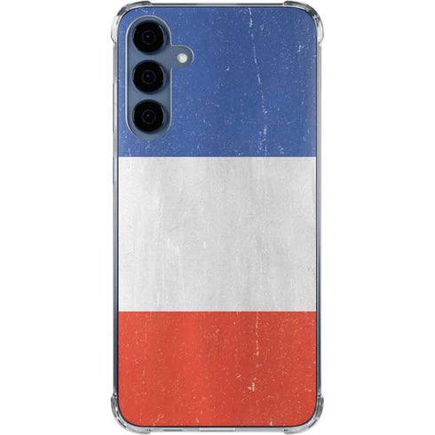 French Flag Distressed Galaxy S24 Clear Case