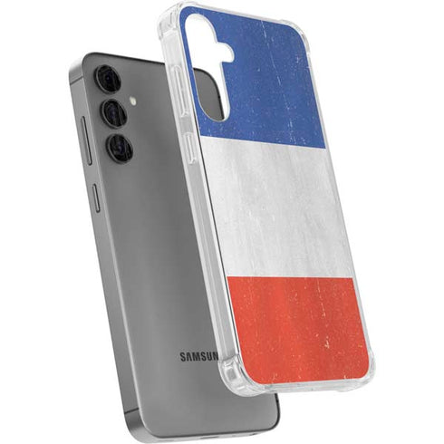 French Flag Distressed Galaxy S24 Plus Clear Case