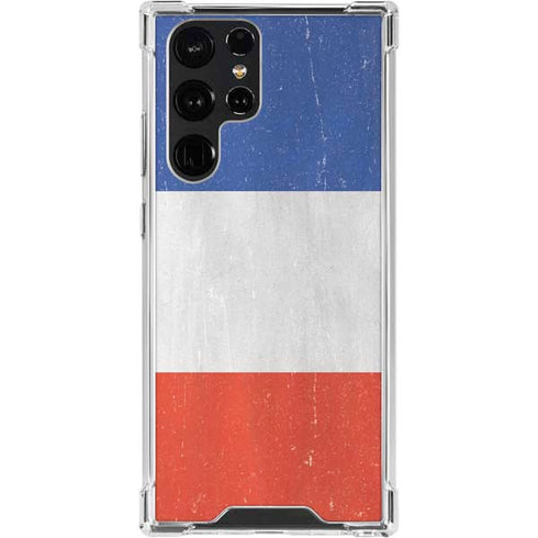 French Flag Distressed Galaxy S24 Ultra Clear Case