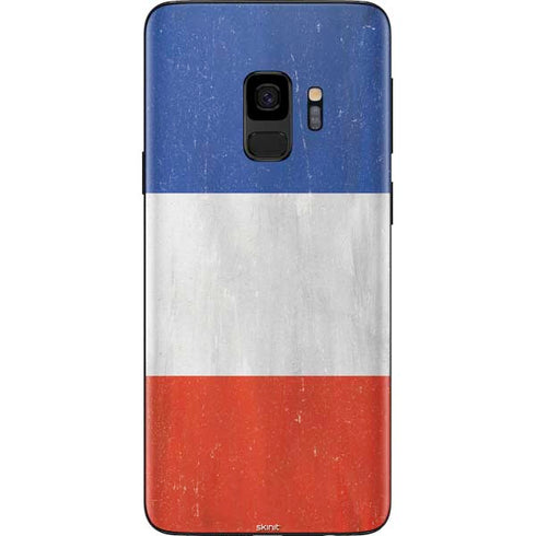 French Flag Distressed Galaxy S9 Skin