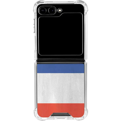 French Flag Distressed Galaxy Z Flip5 5G Clear Case