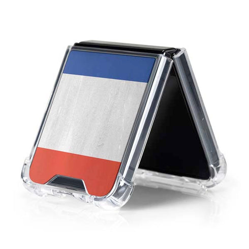 French Flag Distressed Galaxy Z Flip5 5G Clear Case