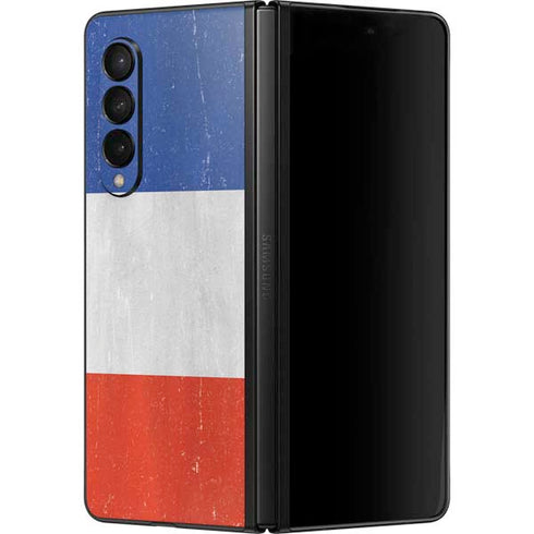 French Flag Distressed Galaxy Z Fold3 5G Skin