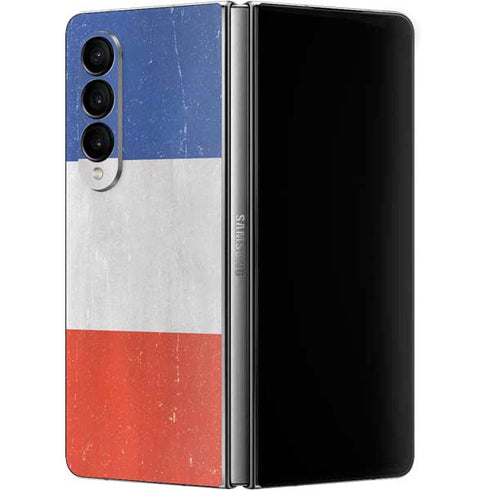 French Flag Distressed Galaxy Z Fold4 5G Skin