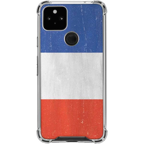 French Flag Distressed Google Pixel 4a 5G Clear Case