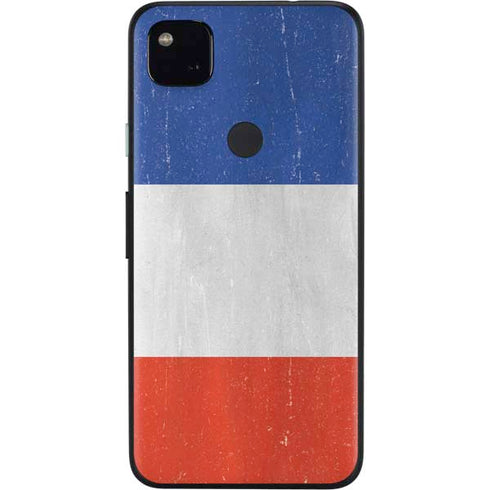 French Flag Distressed Google Pixel 4a Skin
