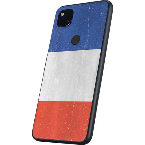 French Flag Distressed Google Pixel 4a Skin