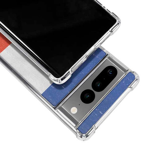 French Flag Distressed Google Pixel 7 Pro Clear Case