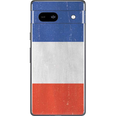 French Flag Distressed Google Pixel 7a Skin